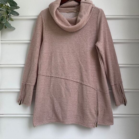 Soft Surroundings Puma Soft Pullover Roll-Neck Casual Tunic Top Mauve Size M - Picture 2 of 15